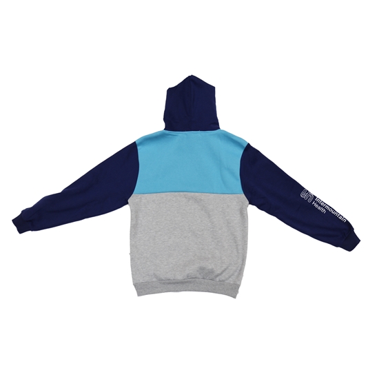 COLOR BLOCKED UNISEX HOODIE WITH DISTRESSED LOGO - HOODIE_IH_