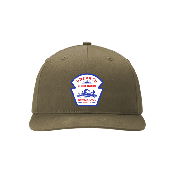 Desert Landscape Khaki Flat Brim Hat - IHDES_FTHAT_TAN