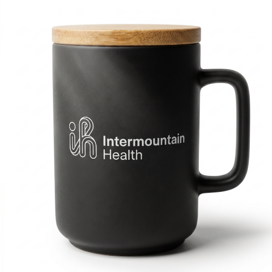 Sonder 14oz ceramic mug w/ bamboo lid/coaster - IH_17684SONDER