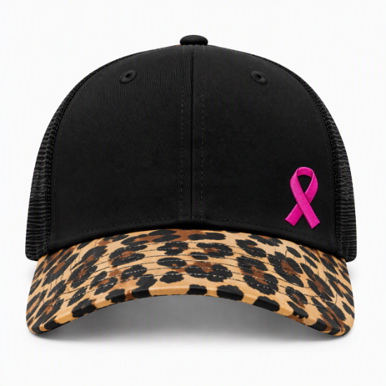 Fashion Trucker Hat Leopard Print Bill - IH_6885B_LEOHAT