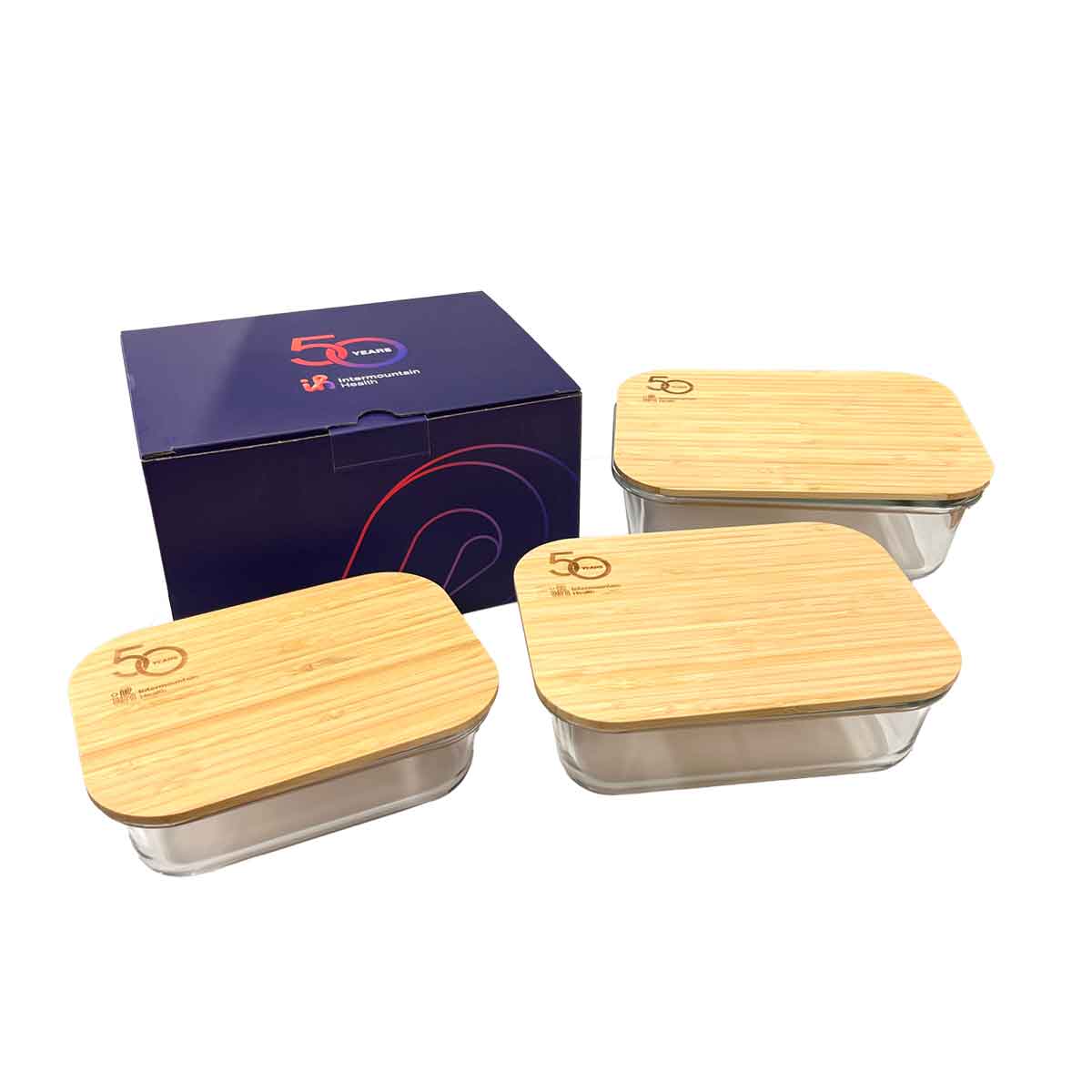 Glass Dishes with Bamboo Lids - IH_GLASSDISH