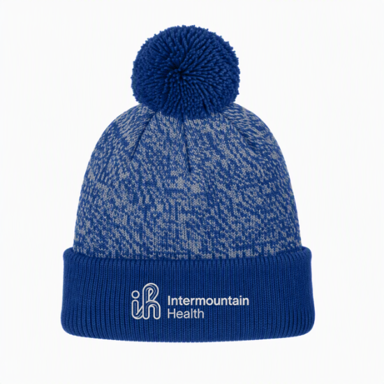 Halftime Heather Pom Beanie - true navy/silver - IH_STC68BEANIE