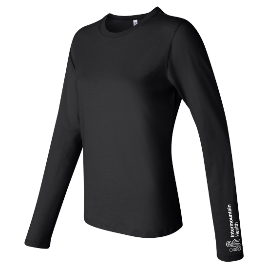 Women's Long Sleeve Black Tee - LS_WBKTEE_