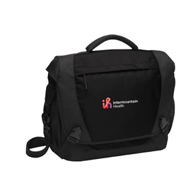 PORT AUTHORITY BLK MESSENGER BAG LOGO